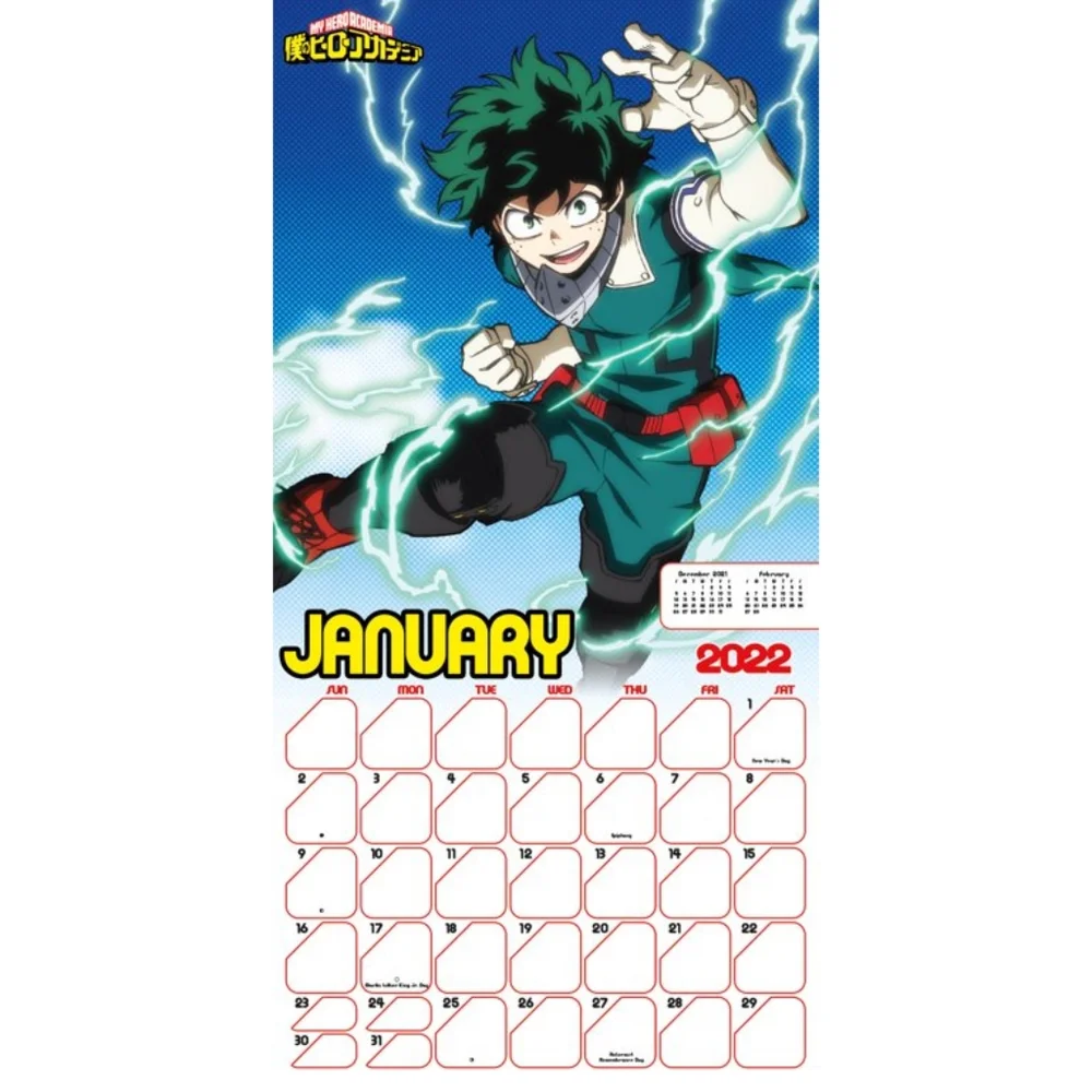 2022 My Hero Academia Wall Calendar